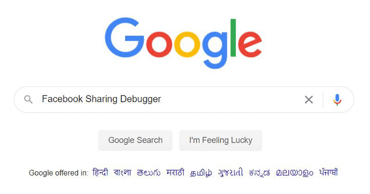 Google Search Facebook Debugger Tool